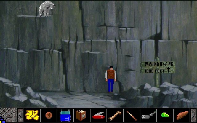 Backpacker: The Lost Florence Gold Mine (Windows 3.x) screenshot: Mountain climbing