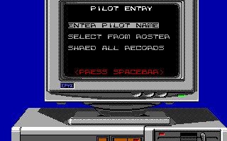 Snow Strike (DOS) screenshot: Start menu