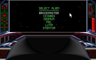Lightspeed (DOS) screenshot: Browsing the menu (VGA)