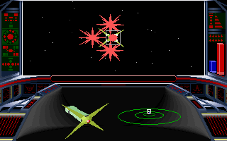Lightspeed (DOS) screenshot: Eat red spiky death, spacewad! (VGA)