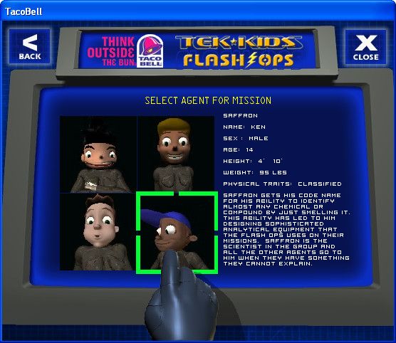 Tek-Kids Flash-Ops: Mission: Polar Challenge (Windows) screenshot: Player selection