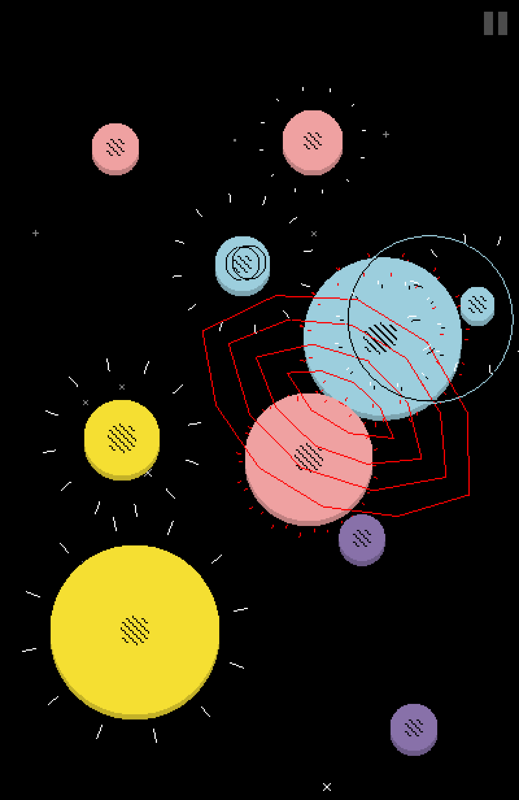 Eliss Infinity (Android) screenshot: You can freely experiment with planets in the new Spacebox mode.