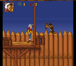 Lucky Luke (SNES) screenshot: Griffin looks at you strangely...
