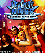 New York Nights: Success in the City (J2ME) screenshot: Title screen