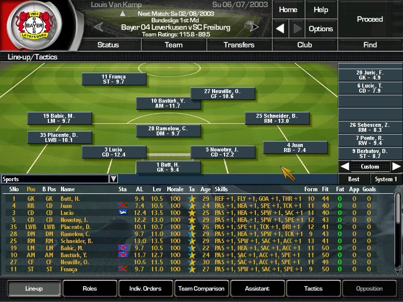 Screenshot Of Total Club Manager 2004 (Windows, 2003) - MobyGames