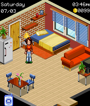 New York Nights: Success in the City (J2ME) screenshot: Inside your apartment