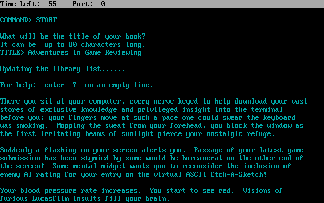 VariTale (DOS) screenshot: Launching into an original work.