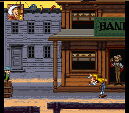 Lucky Luke (SNES) screenshot: You may shoot your enemies from different poses...
