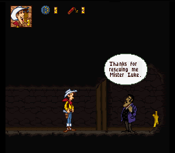 Lucky Luke (SNES) screenshot: You have rescued the Bank Director...