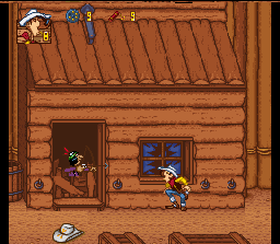 Lucky Luke (SNES) screenshot: Bad Indian want to shoot you with his arrow...
