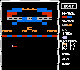 Arkanoid: Revenge of DOH (NES) screenshot: Create your own round in Edit Mode