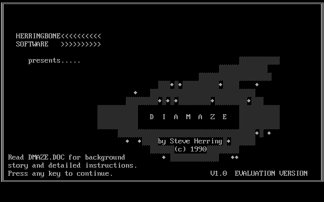 Diamaze (DOS) screenshot: Title screen