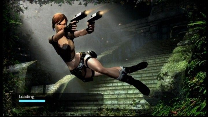 Lara Croft: Tomb Raider - Legend (Xbox 360) screenshot: Each mission has its own unique loading screen depicting the setting and Lara's outfit for that level.