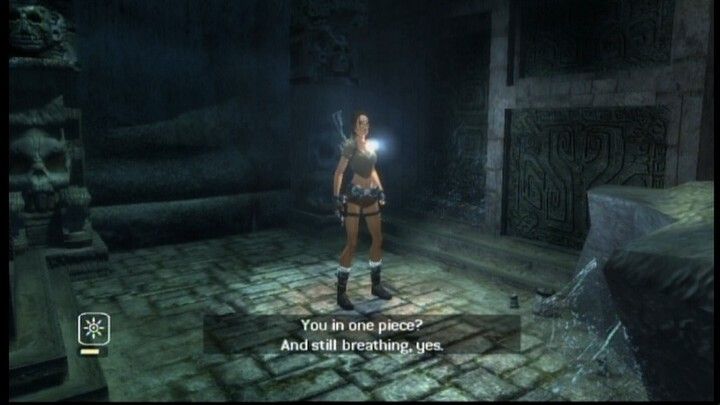 Lara Croft: Tomb Raider - Legend (Xbox 360) screenshot: Use your ever-working flashlight when you enter the dark areas.