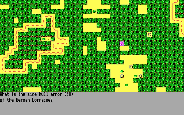Typhoon of Steel (DOS) screenshot: Scaled-out map, copy protection (EGA)