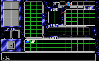 Spacewrecked: 14 Billion Light Years From Earth (DOS) screenshot: Inventory