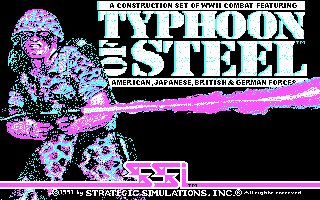 Typhoon of Steel (DOS) screenshot: Title screen (CGA)