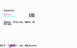 Typhoon of Steel (DOS) screenshot: Comparing force strengths (CGA)