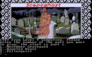 Scapeghost (DOS) screenshot: Episode selection (VGA)