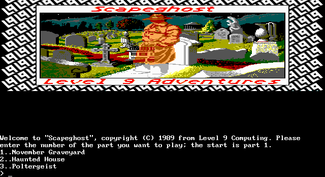 Scapeghost (DOS) screenshot: Episode selection (EGA)