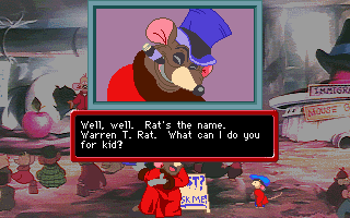 An American Tail: The Computer Adventures of Fievel and His Friends (DOS) screenshot: Close-ups in conversation