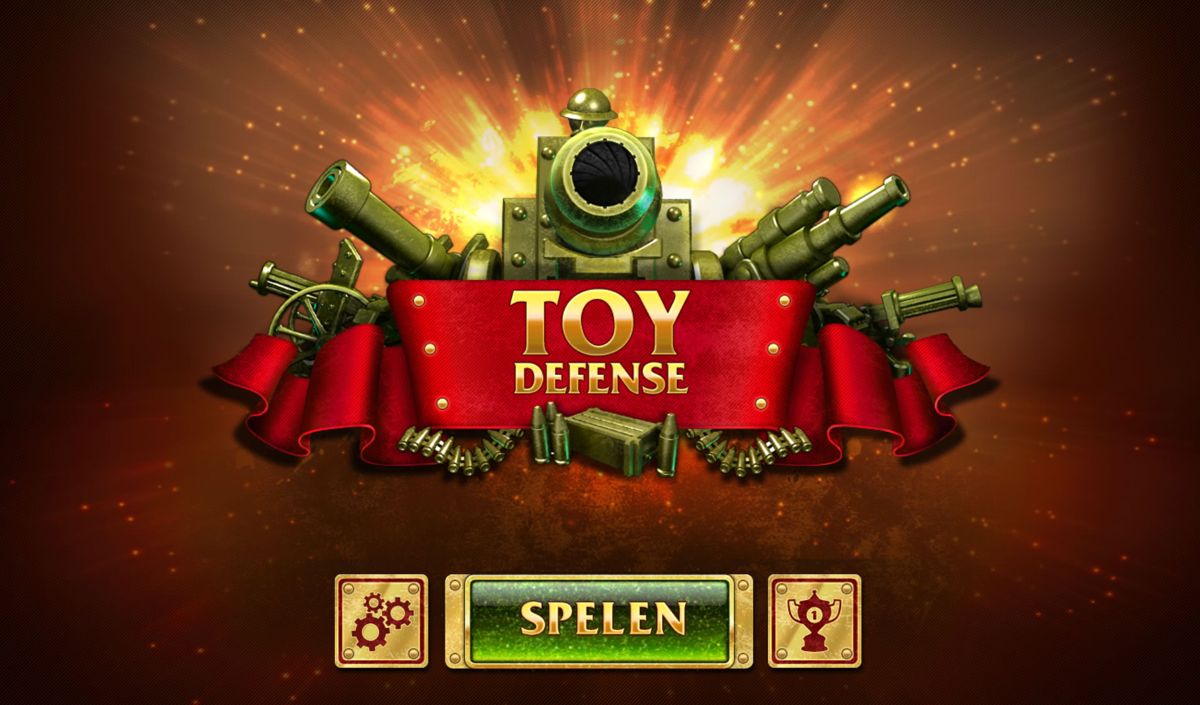Toy Defense (Android) screenshot: Title screen (Dutch version)