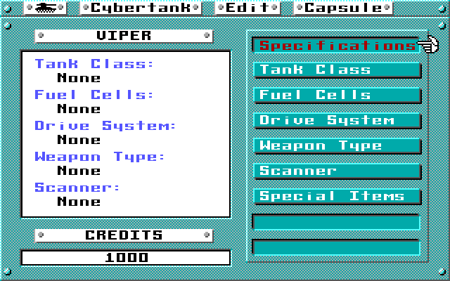 Omega (PC-98) screenshot: Tank creation