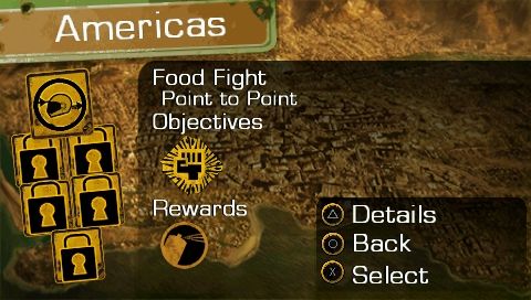 Full Auto 2: Battlelines (PSP) screenshot: Race select screen in the chosen territory