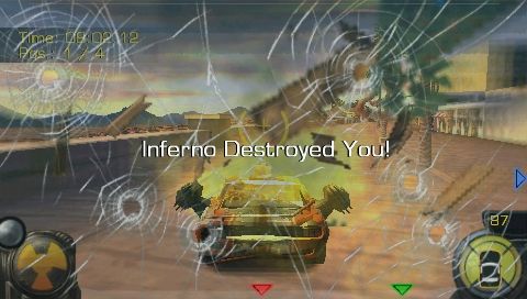 Full Auto 2: Battlelines (PSP) screenshot: Destroyed!