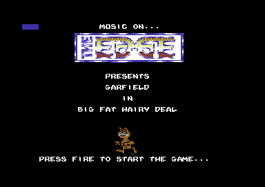 Garfield: Big, Fat, Hairy Deal (Commodore 64) screenshot: Title scren