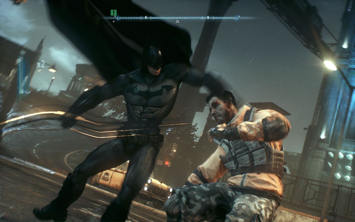 Batman: Arkham Knight (Windows) screenshot: A cinematic combo finisher