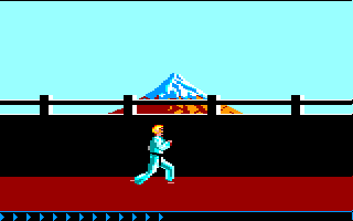 Karateka (Amstrad CPC) screenshot: You are running...