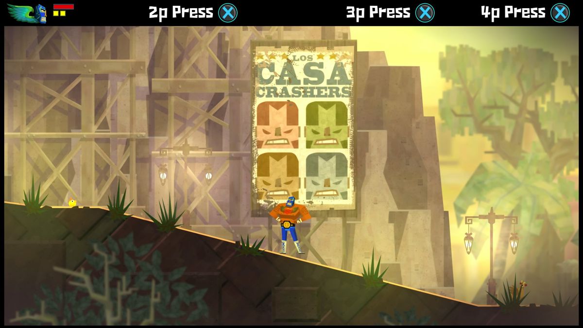 Guacamelee! Super Turbo Championship Edition (PlayStation 4) screenshot: A nod to the Castle Crashers.
