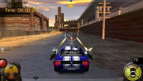 Full Auto 2: Battlelines (PSP) screenshot: Firing my machine guns.