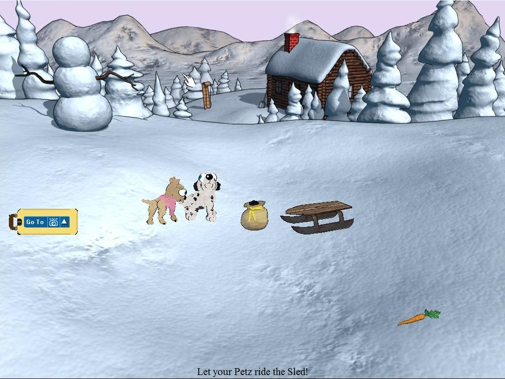 Dogz 5 (Windows) screenshot: In the snow