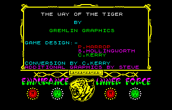 The Way of the Tiger (Thomson MO) screenshot: Title screen