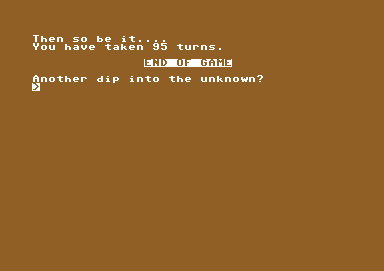 Wolfman (Commodore 64) screenshot: Game over