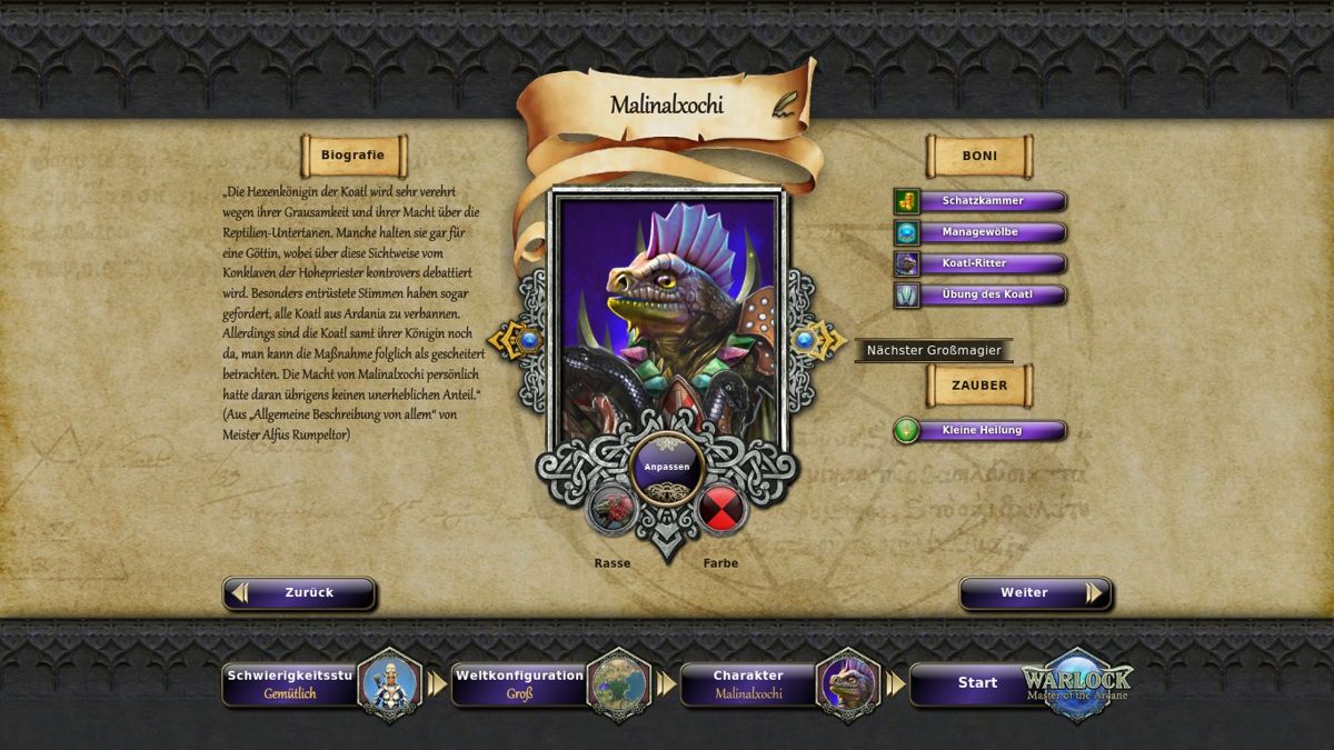 Warlock: Master of the Arcane - Power of the Serpent (Windows) screenshot: The new great mage.