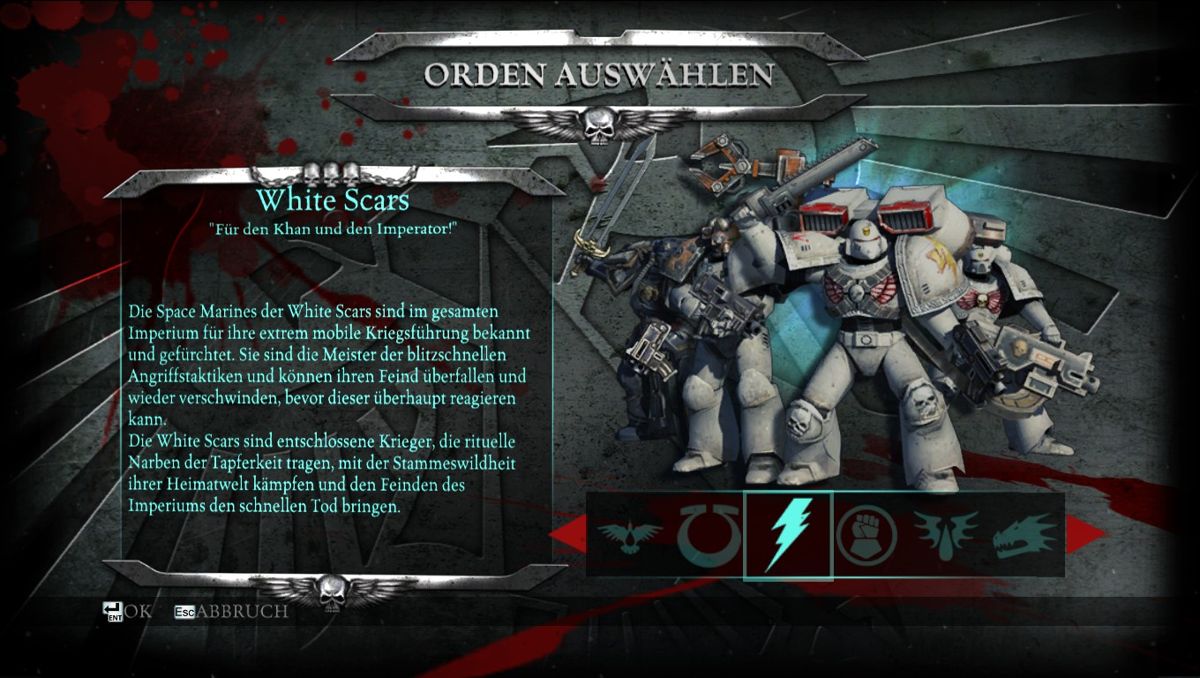 Warhammer 40,000: Kill Team (Windows) screenshot: Select your Space Marine chapter.
