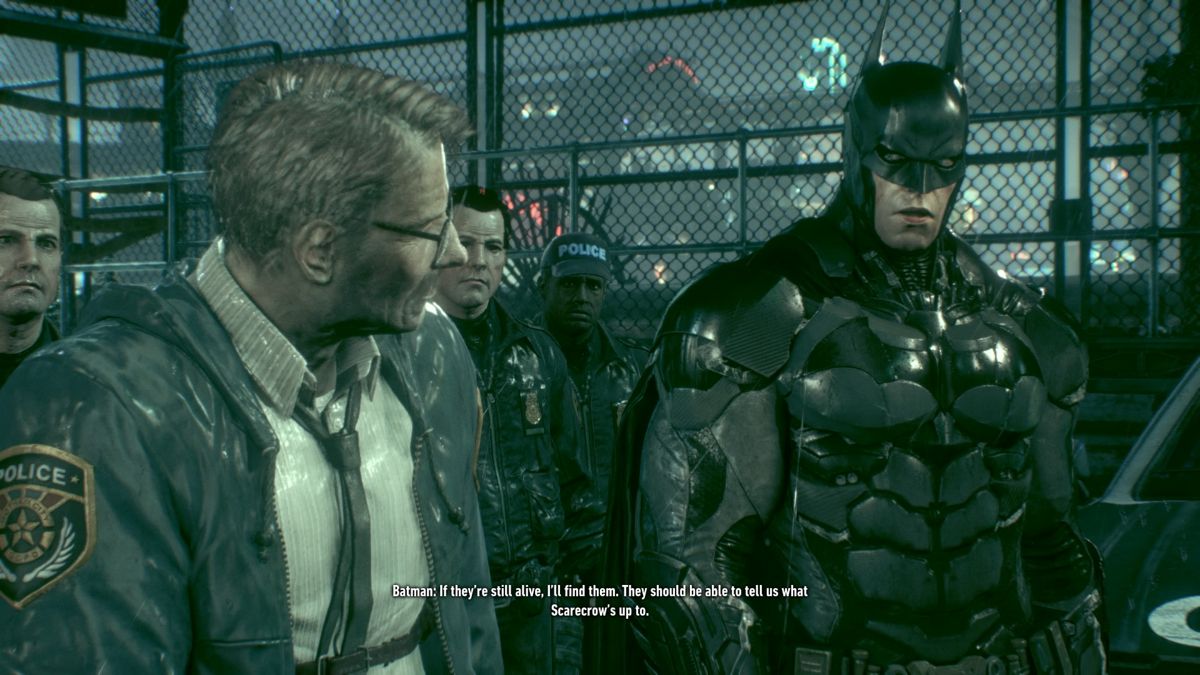 Batman: Arkham Knight (Limited Edition) (PlayStation 4) screenshot: Meeting up with Gotham's Finest