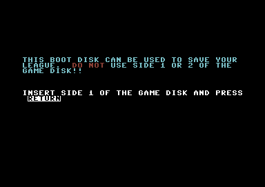 Omni-Play Basketball (Commodore 64) screenshot: Disk management