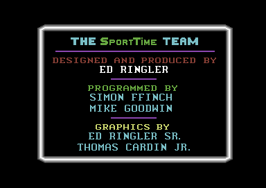 Omni-Play Basketball (Commodore 64) screenshot: Credits