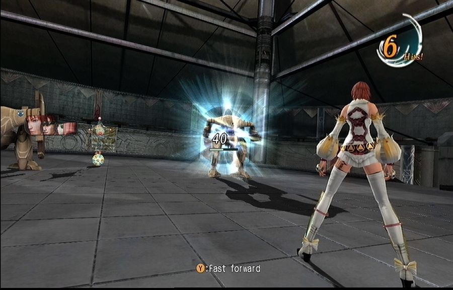 Enchanted Arms (Xbox 360) screenshot: Some attacks can hit more than once.