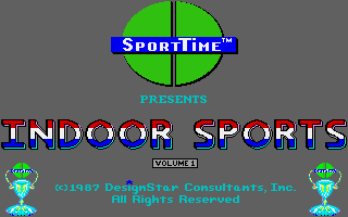Superstar Indoor Sports (DOS) screenshot: Title Screen (EGA)