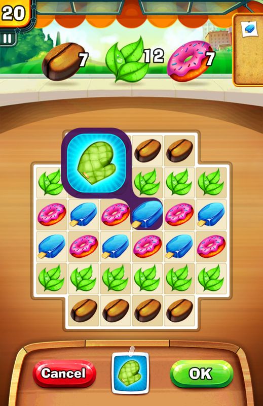Snack Truck Fever (Android) screenshot: Use the mitt to remove a single item on the board.
