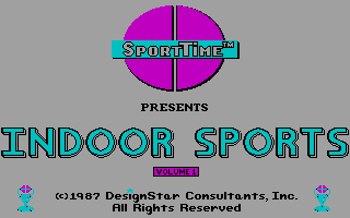 Superstar Indoor Sports (DOS) screenshot: Title Screen (CGA)