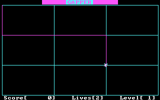 Gapper (DOS) screenshot: Zig-zagging my way right into the seeker