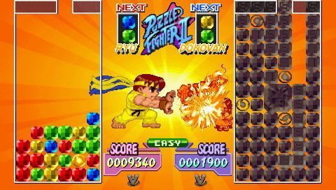 Capcom Puzzle World (PSP) screenshot: K.O.