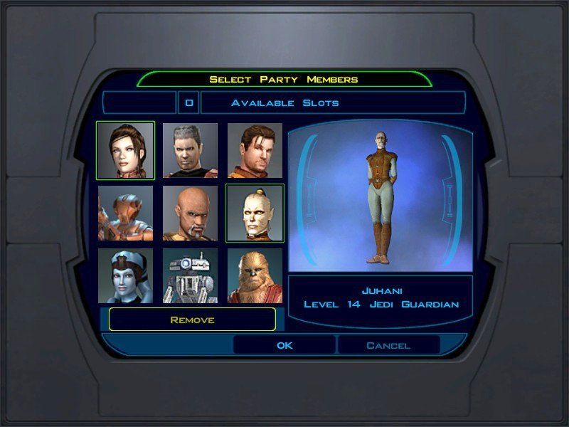 Star Wars: Knights of the Old Republic (Windows) screenshot: Nine companions will join you on your quest (assuming you don't kill any of them when you meet)