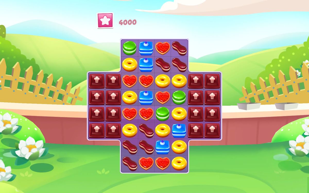 Pastry Paradise (Windows Apps) screenshot: Get the pieces of chocolate out of the way in this level.